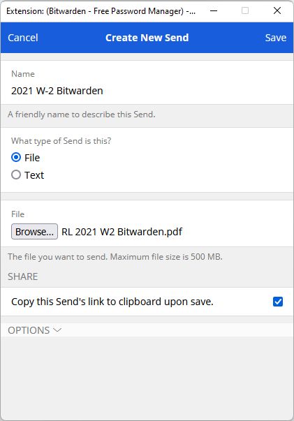 Name the Send and browse to the file you want to use. published 2 Send set up
